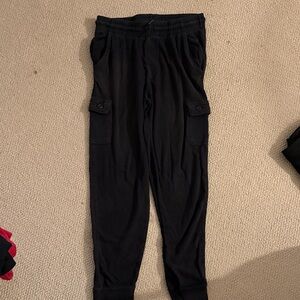 Black Jogger Pants with Pockets and buttoned sides